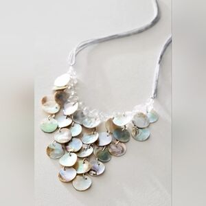 Elegant Mother of Pearl Disc Necklace